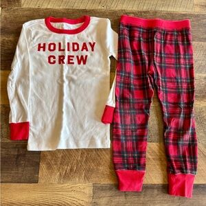 J Crew Crewcuts Holiday Crew Kids Pajamas - Red and White Plaid